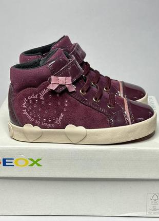 Шкіряні утеплені демісезонні черевики geox kilwi 20,22,23,24 дівчинці