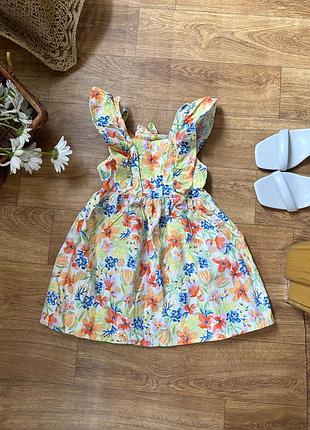 Яркое платье сарафан из льна девочке фирмы lcw baby