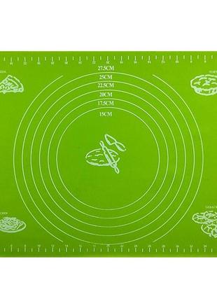 Коврик кондитерский силиконовый для раскатки теста с разметкой, зеленый. коврик кулинарный силиконовый4 фото
