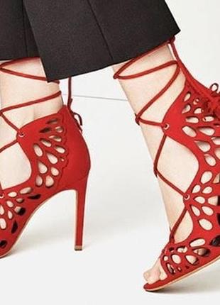 Босоніжки червоні zara