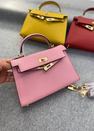 Сумка кожаная в стиле hermes kelly 22  см