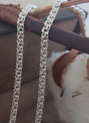 Ланцюжок зі срібла з плетінням круглий бісмарк