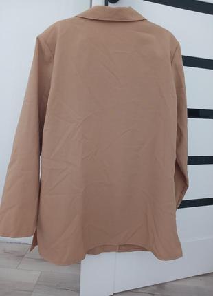 Легкий летний пижачок цвета кемэл, рубашка-пиджак кэмел, тонкий жакет кемэл4 фото
