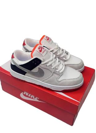 Кросівки nike sb dunk low pro grey red1 фото