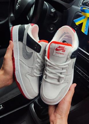 Кросівки nike sb dunk low pro grey red3 фото