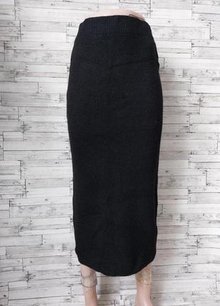 Женская юбка вязаная черная меди размер 44 s