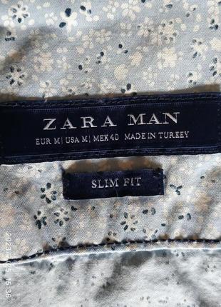 Мужская рубашка от бренда zara, slim fit., р.м6 фото