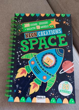 Развивающая книга активностей для детей от 3 лет neon creations space