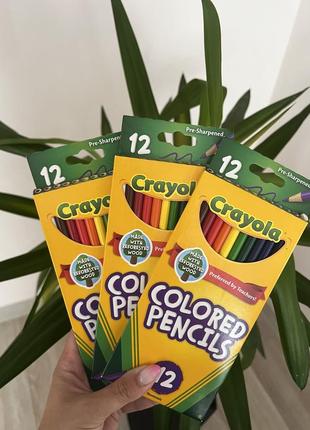 Карандаши crayola colored pencils 12 шт