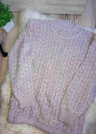Шикарный ажурный шерстяной праздничный свитер оверсайз с блестящими нитями🤩9 фото