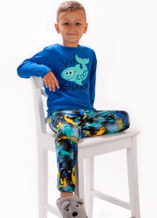 Бавовняна піжама для хлопчика, хлопковая пижама для мальчика, піжама з акулами,пижама с акулами2 фото