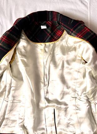 Пиджак в клетку j.crew пиджак в шотландку, шерстяной кашемировый жакет5 фото