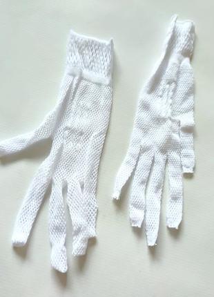 Винтажные перчатки белые женские рукавицы винтаж белоснежные