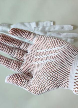 Винтажные перчатки белые женские рукавицы винтаж белоснежные