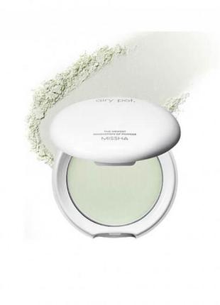 Компактная пудра airy pot pressed powder mint missha