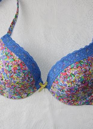 70с - 32с красочный гладкий бюстгальтер с супер пуш-ап