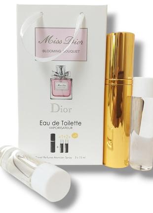 Духи жіночі 3в1 dior miss dior blooming bouquet 45 мл. (діор міс діор блумін букет)