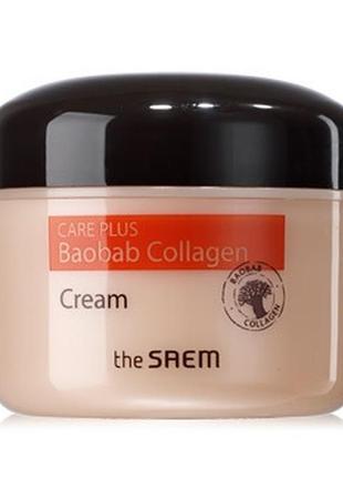 Увлажняющий коллагеновый крем для лица с экстрактом баобаба the saem care plus baobab collagen cream 100ml2 фото