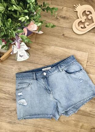 Джинсовые шорты next s с потёртостями, 100% хлопок