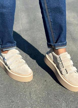 36-41 рр кроссовки, кеды на платформе натуральная кожа/замша бежевый, белый, черный