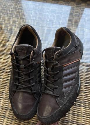 Кожаные кроссовки geox оригинальные коричневые2 фото