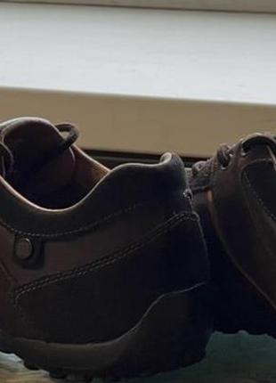 Кожаные кроссовки geox оригинальные коричневые5 фото
