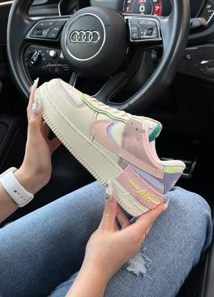 Женские кроссовки nike air force 1 shadow beige pink w7 фото