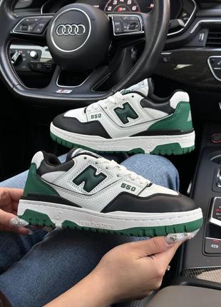 Жіночі кросівки new balance 550 white black green