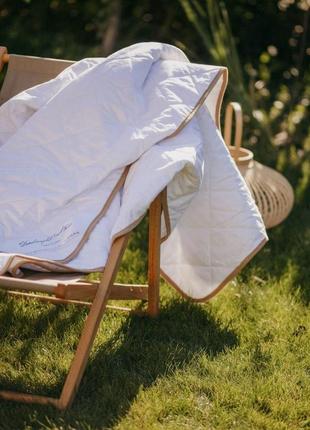 Ковдра літня страйп сатин біла бавовняна goodnight store - класична 240х200