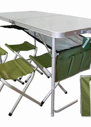 Комплект мебели складной стол 4 стула для кемпинга с чехлом ranger ta 21407+fs21124