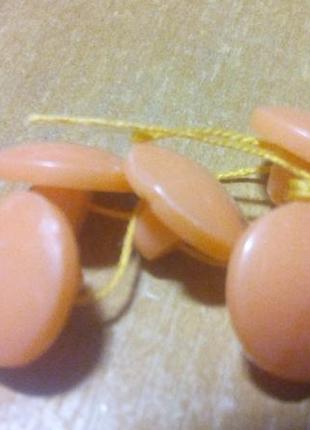 Пуговицы на ножке кораловые диаметр 11мм