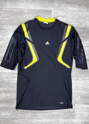 Adidas techfit футболка l размер термо спортивная чёрная оригинал