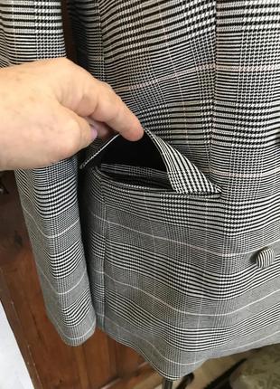 Прекрасний   серый пиджак в клейку размер  38 пог-50 пою-567 фото