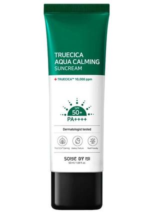 Солнцезащитный крем с комплексом центеллы some by mi truecica aqua calming sun cream spf 50+ pa ++++