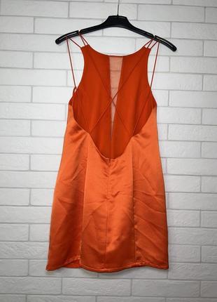 Платье, платье мини, яркая, вырез сетка, органза, интересная спинка 965 фото