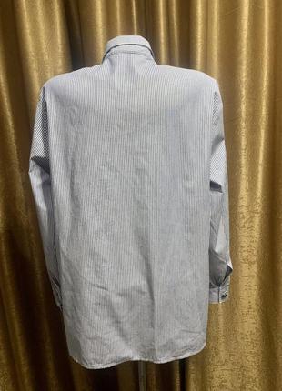 Женская рубашка imperial landhause хлопок сине-белая тонкая полоска, вышивка цветы размер 38/ m5 фото