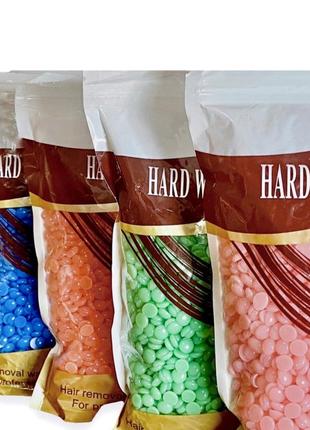 Віск у гранулах hard wax beans 500гр аромат молочний для депіляції для воскоплаву плівковий віск гранули2 фото