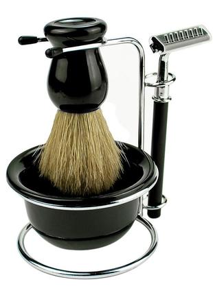 Набір для гоління барбер: пензлик помазок бритва чашечка змішування для крему