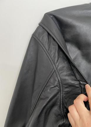 Кожаная куртка бомбер zara из натуральной кожи7 фото