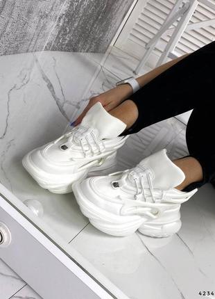 Круті білі жіночі кросівки5 фото