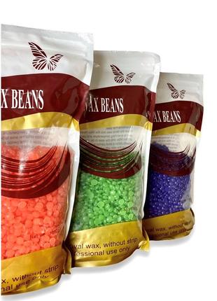 Віск у гранулах hard wax beans 1000гр аромат лаванда для депіляції для воскоплаву плівковий віск 1 кг гранули4 фото