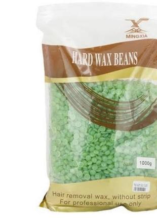 Віск у гранулах hard wax beans 500гр аромат green tea для депіляції для воскоплаву плівковий віск гранули