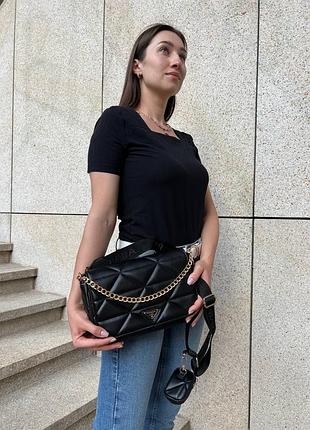 Prada gold black/ женская сумка 2
