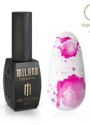 Гель лак аква краплі aqua drops milano 8 ml № 4 синій блакитний акварельний лак на спиртовій основі