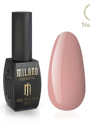 Гель лак для маникюра ногтей классический нюдовый оттенок milano 8 мл nude collection № b006