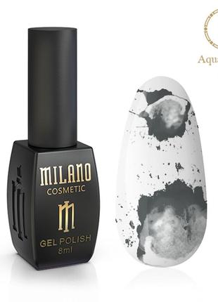 Гель лак аква капли aqua drops milano 8 ml №16 тёмный чёрный акварельный лак на спиртовой основе