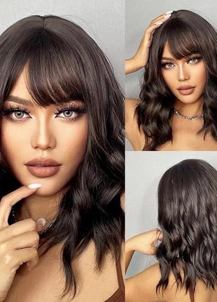 Парик каре с чёлкой,локоны,волны,перука