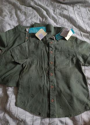 Хлопковые рубашки хаки