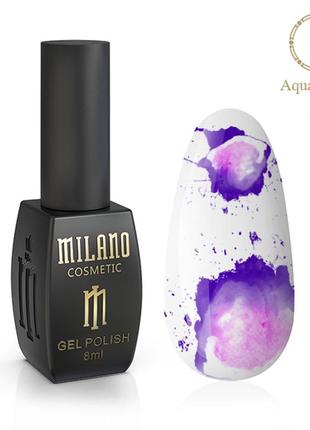 Гель лак аква капли aqua drops milano 8 ml №10 жёлтый акварельный лак на спиртовой основе