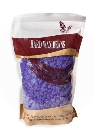 Віск у гранулах hard wax beans 500гр аромат лаванда для депіляції для воскоплаву плівковий віск гранули1 фото